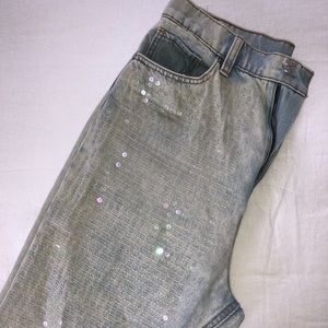 BDG Clear Sequin Mom Jean